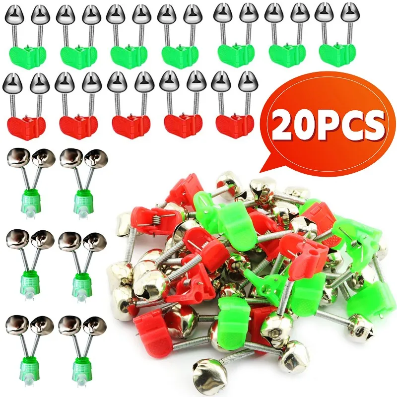 Plastic Fishing Bells Clips Fishing Rod Alarm with Dual Alert Bells Spiral Bells Fishing Bite Alarms Outdoor Night Rod Tip Clips