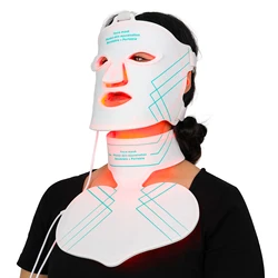 4 color infrared red light therapy for face and neck 660 nm 1080 led face mask neck lights red light face and neck mask