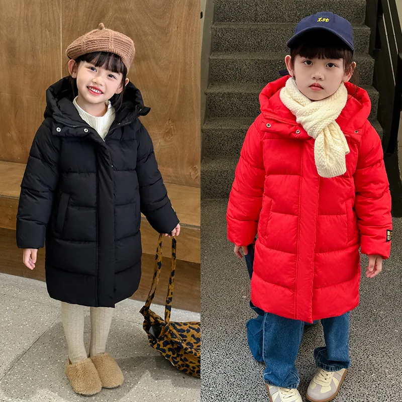 Winter Jacket Kids Boys Hooded Parkas Thick Warm Long Coat For Boys Jacket Children Clothes Winter Jacket For Girls Coat