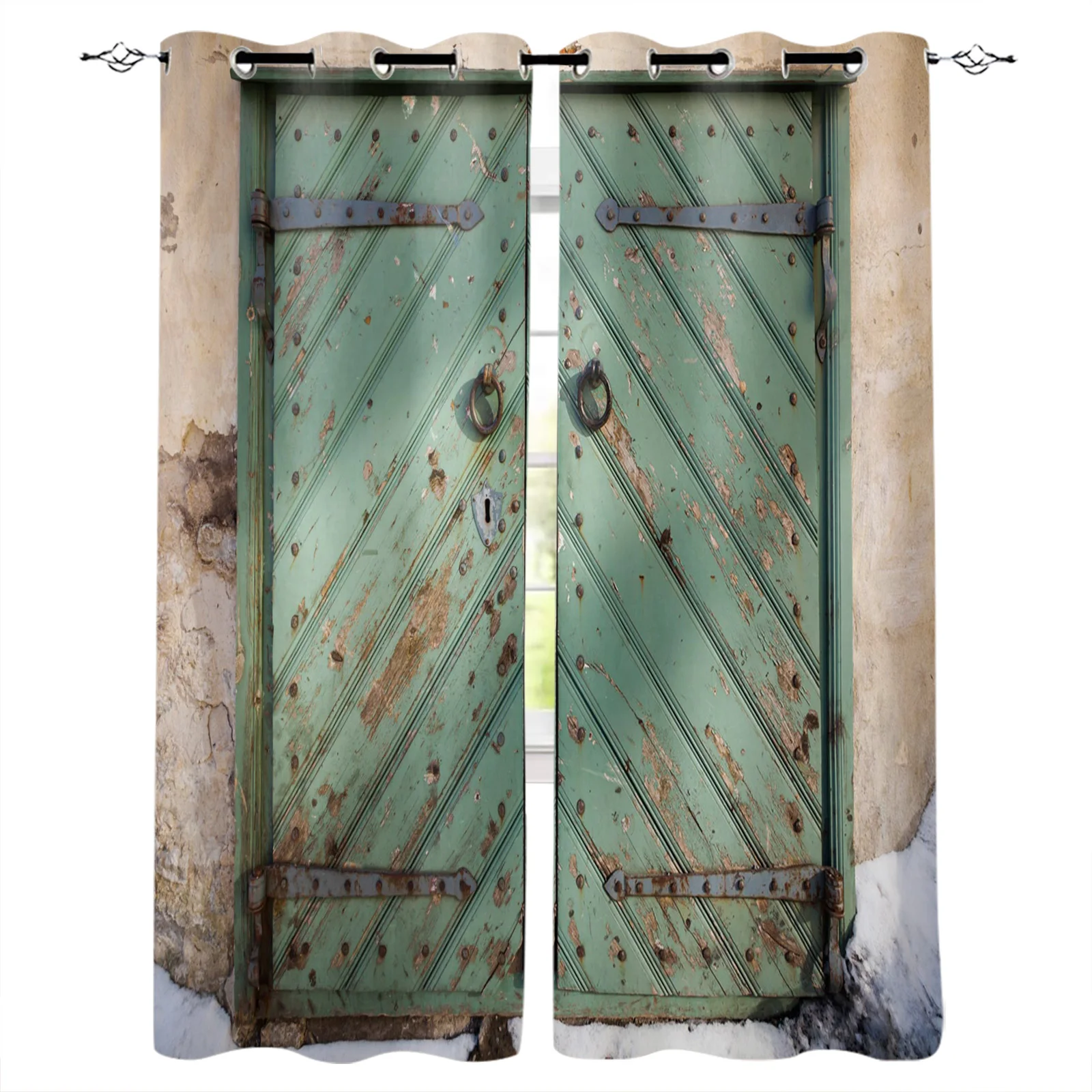 

Door Retro Nail Rusty Building Curtains For Bedroom Curtains For Living Room Curtains For Living Room Luxury European