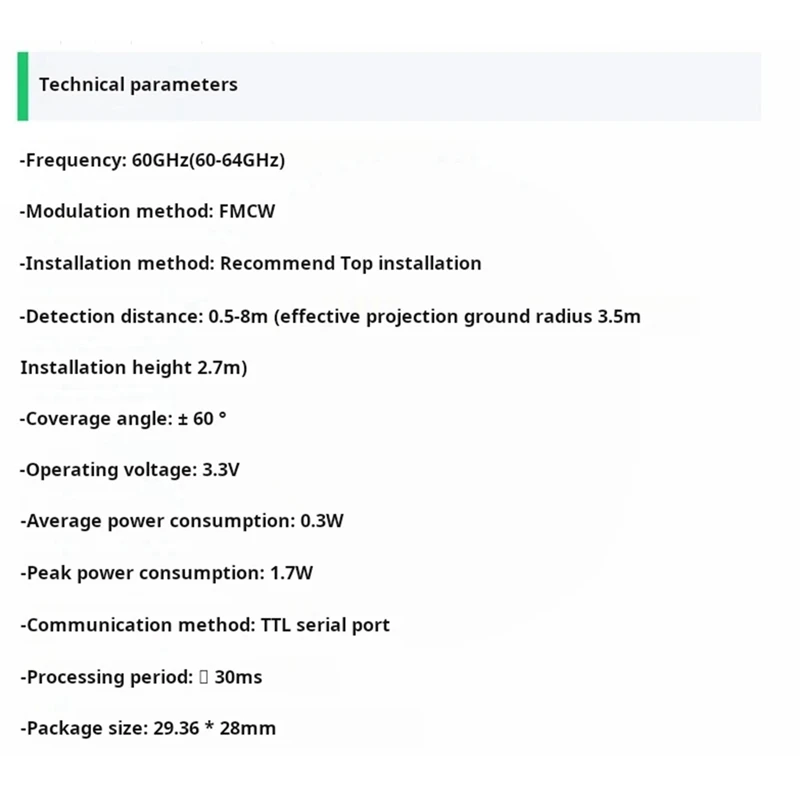 60Ghz Millimeter Wave Radar Passenger Flow Statistics Sensor Module LD6001C Entrance&Exit Counting Detection