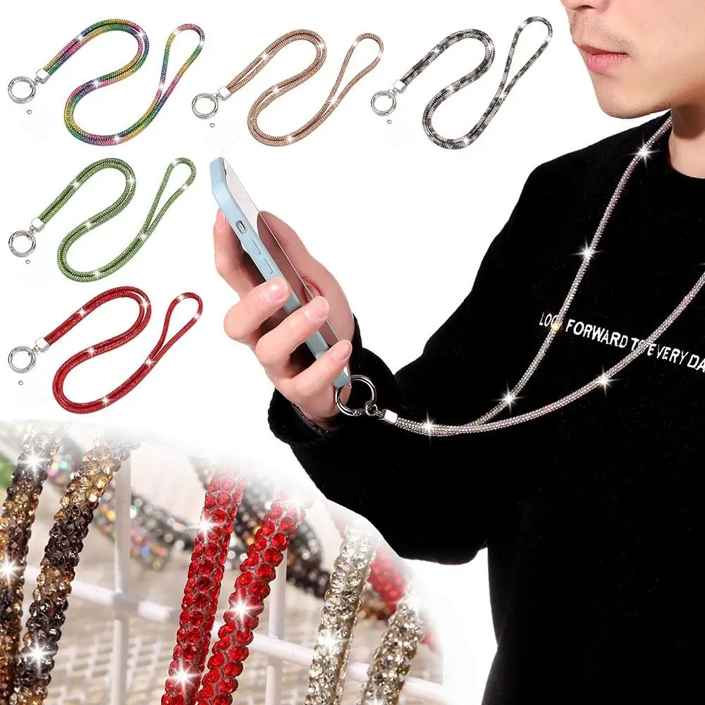 

Glitter Bling Bling Bright Chain Straps Rhinestone Phone Lanyard Hanging Cord Crystal Anti-lost Rope