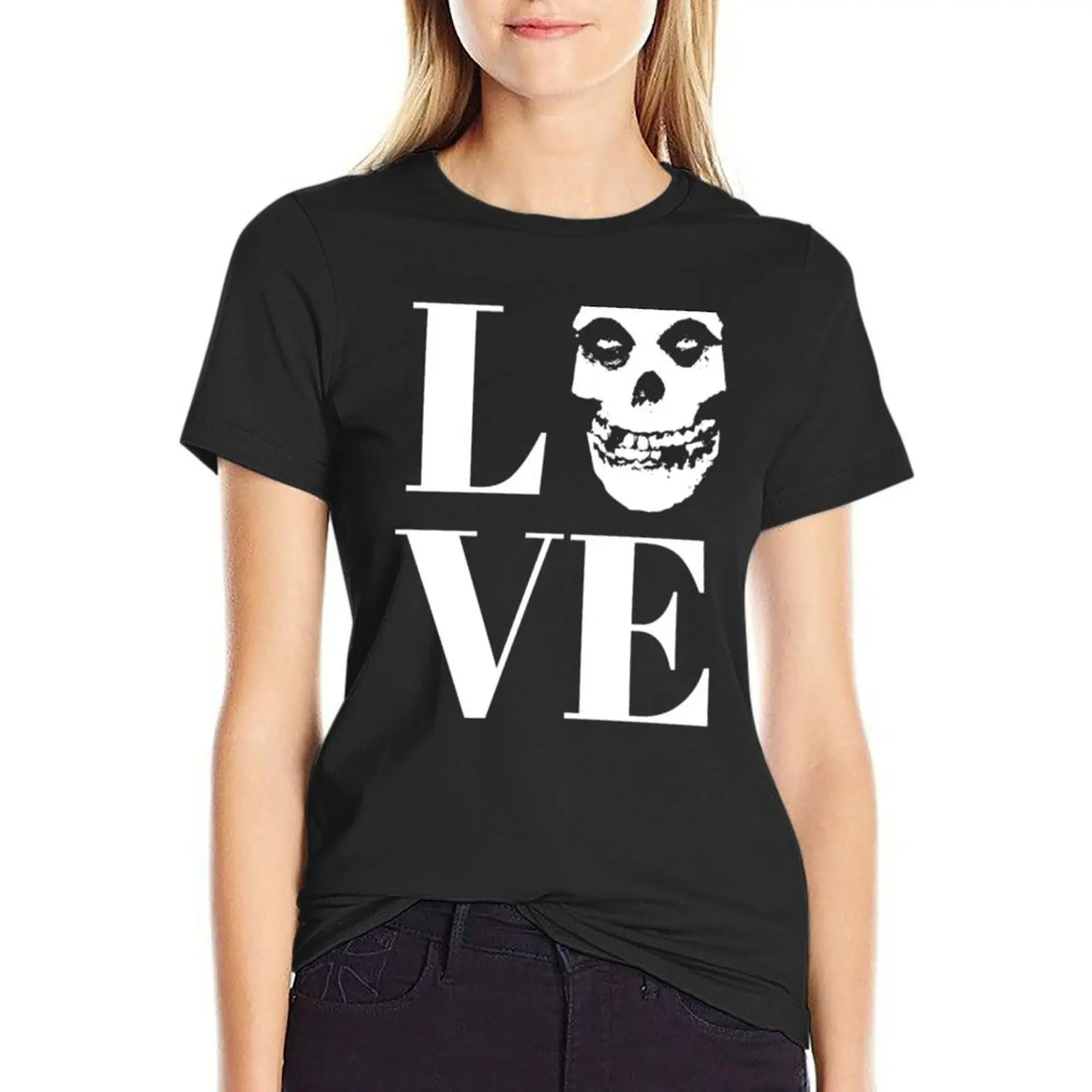 

LOVE - Misfits American Punk Rock Band T-Shirt cute tops anime clothes Blouse quick-drying T-shirt Women