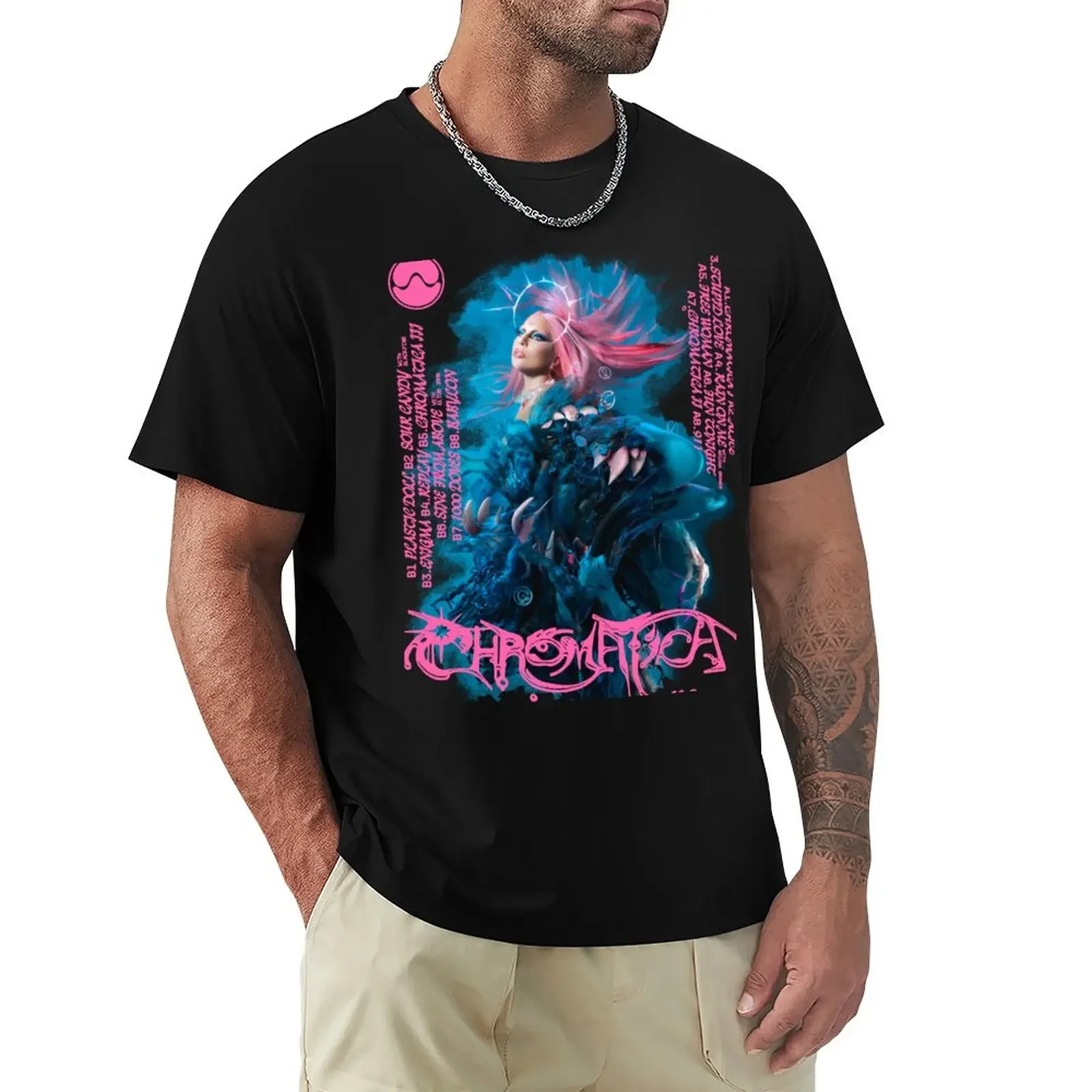 Chromatic stupid love pink blue T-Shirt tops customs t shirt for men