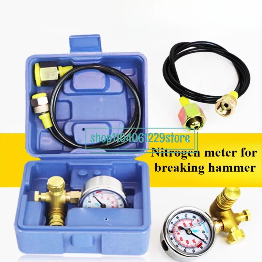 Excavator Breaker Nitrogen Meter Box Pressure Test Kit Hammer Nitrogen Charging Accessories 1400PSI