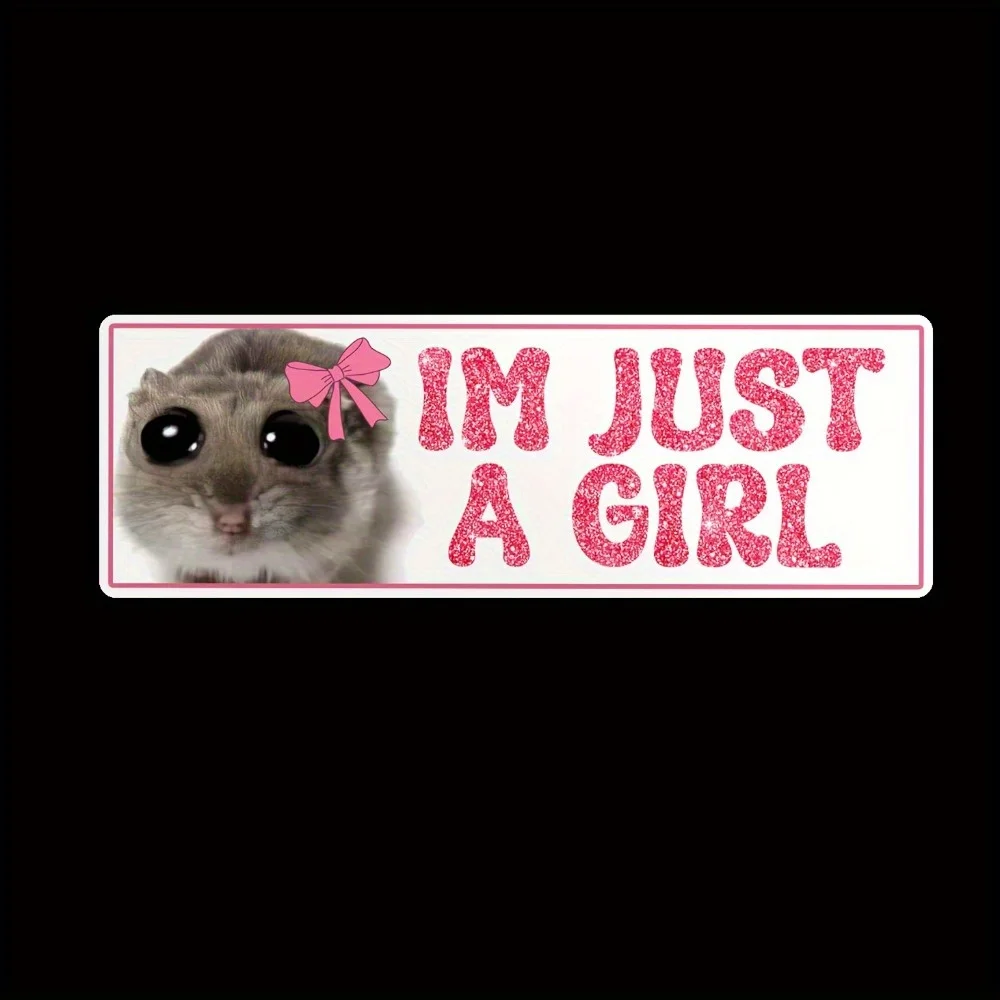 

Виниловая наклейка с мемом «Я просто девушка» и изображением хомяка, водонепроницаемая, для ноутбуков, бутылок с водой, украшения автомобиля