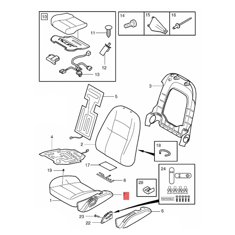 Right Side Seat Adjust Electric Control Panel 39984374 For VOLVO V50 S40 2004-2012 Gray With Seating Memory Trim Cover