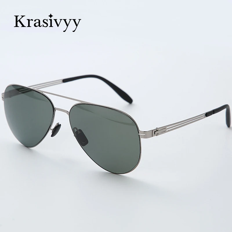 Krasivyy Nylon Polarized Sunglasses Men Ultralight Flexible Screwless Pilot Driving Sun Glasses Women Toughness Anti UV Shades