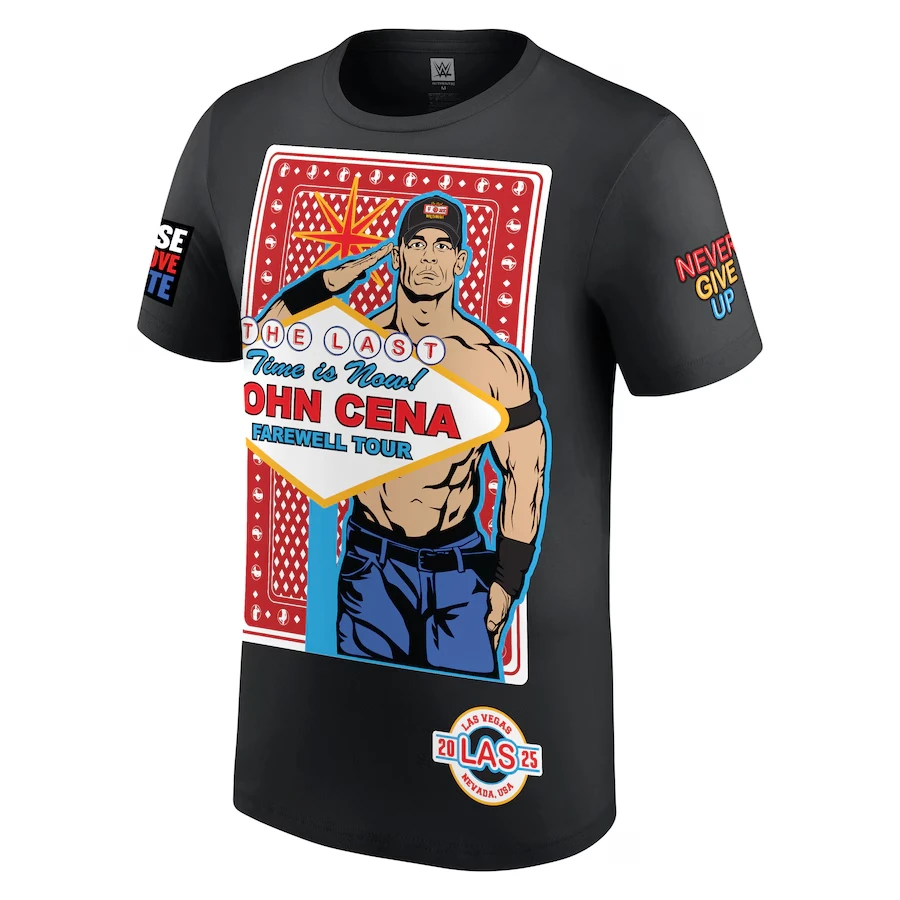 

Youth Black John Cena Farewell Tour 2025 T Shirt Loose Comfortable Sweat Absorbing Breathable Suitable For Sports And Fitness