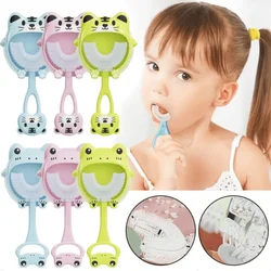 1PC Children's U-shaped Toothbrush With Wall Mount Holder , Promotes  Oral Hygiene And Easy To Use, soft bristle toothbrush