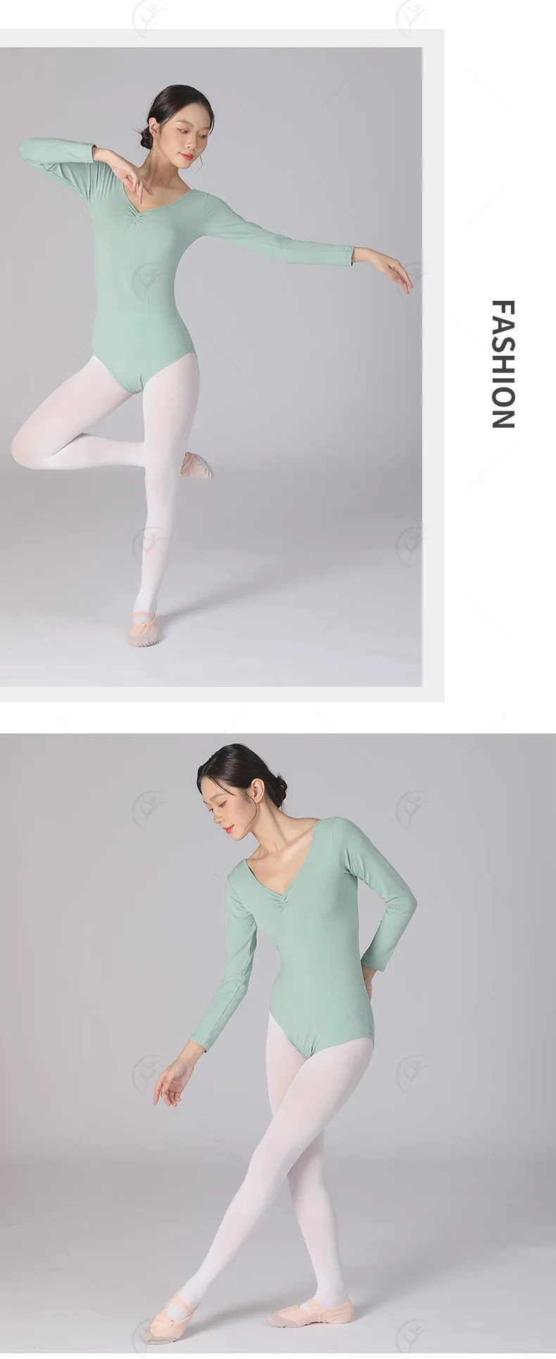 Ballett-Trikots für Damen, Tanzbekleidung, Ballerina-Kleidung für Erwachsene, Langarm-Trikot, Yoga-Ballerina-Tanzkostüm – Detail 10