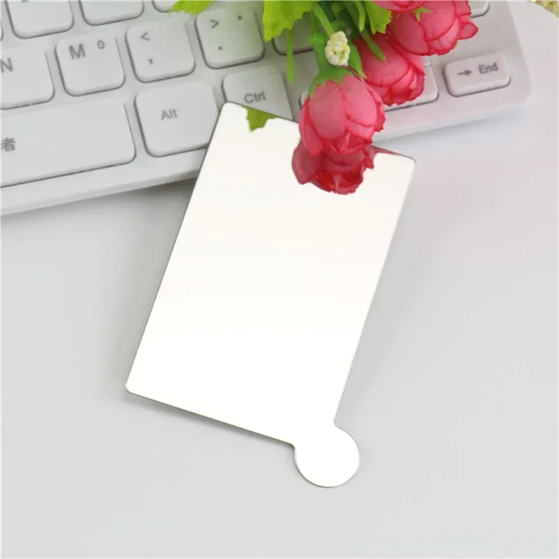 Stainless Steel Portable Travel Shatter-proof Cosmetic Mirror Makeup Mirror with Carry Sleeve Card Gift  Mirrors Unbreakable