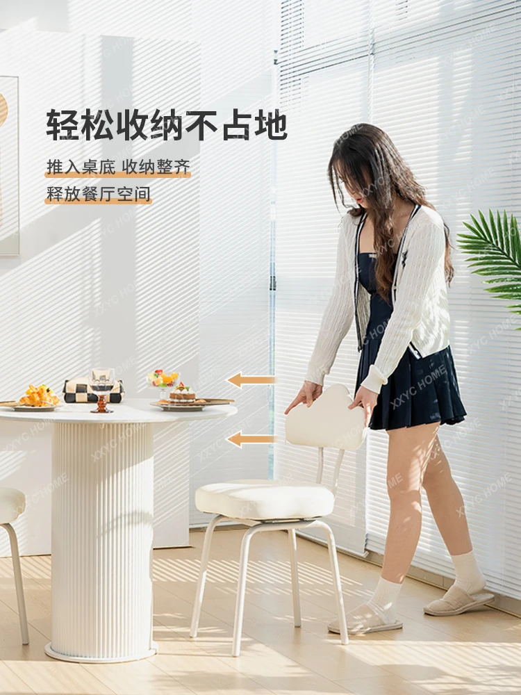 High-Grade French Style Dining-Table Chair Modern Minimalist Makeup Stool Backrest