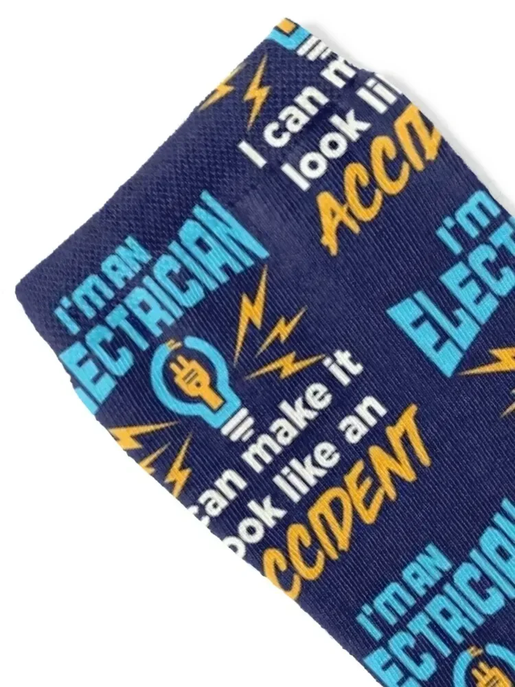 I'm An Electrician I Can Make It Look Like An Accident Socks men cotton high quality christmas gifts Ladies Socks Men's