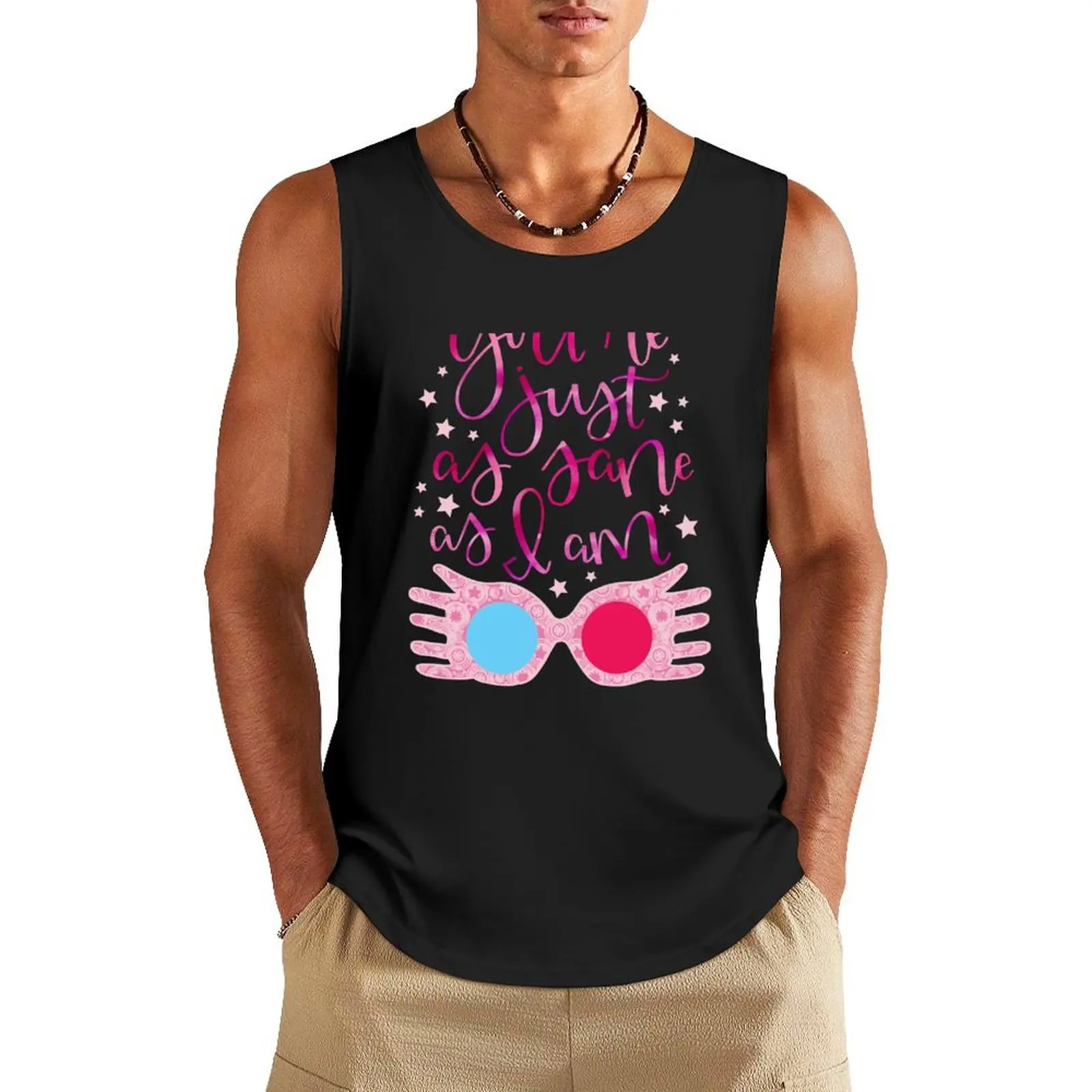 Camiseta sin mangas You're Just Sane As I Am, Top de gimnasio, ropa de anime de verano