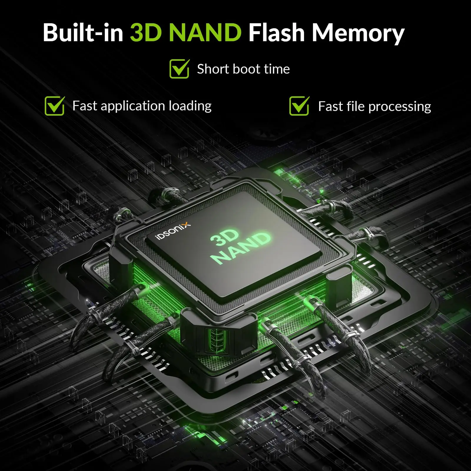 iDsonix NVMe SSD PCIe 4.0×4 Internal Solid State Drive 1TB 2TB M.2 2280 SSD NVMe M Key Hard Disk for Laptop Desktop Gaming PC