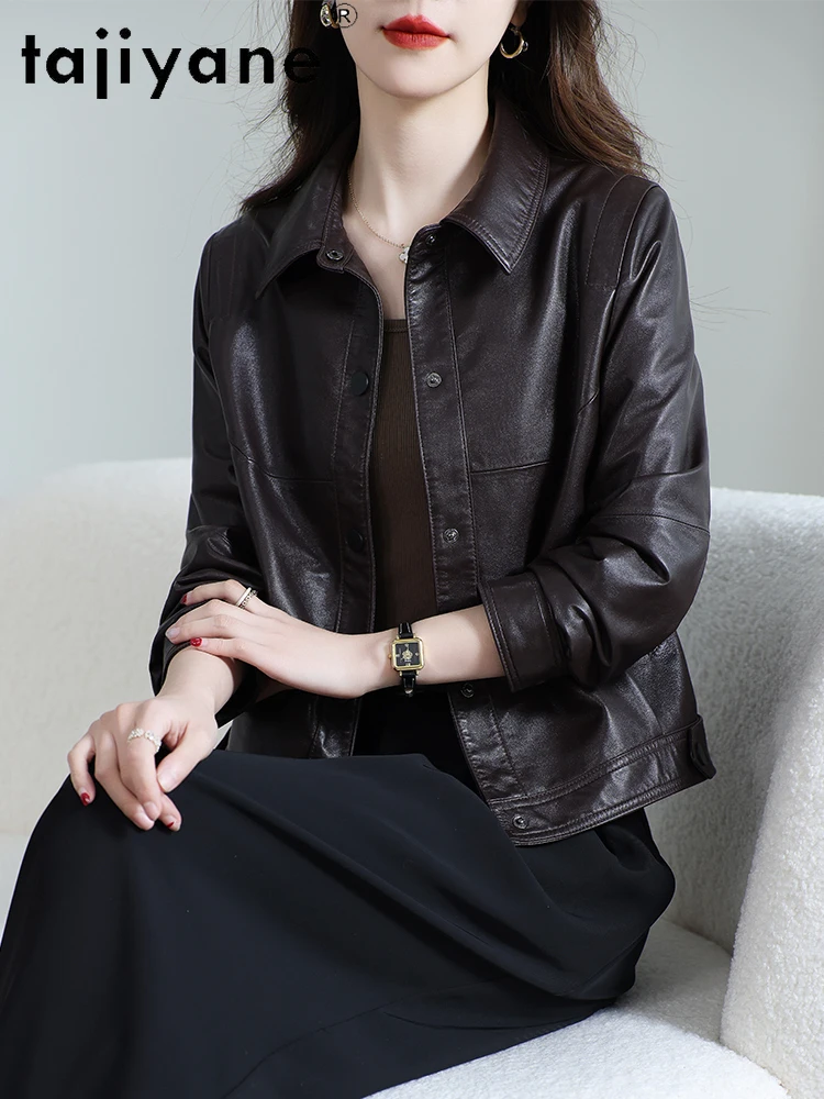 TAJIYANE 100% Real Leather Jacket Woman Luxury Top-Grain Sheepskin Coat Short Genuine Leather Jackets 2025 Autumn Women Clothes