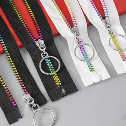 1 Piece 5# Resin Zipper 15/20/30/40/50/60 cm long For Tailor Sewing Craft Rainbow Color DIY Sewing Bag Clothing Accessories