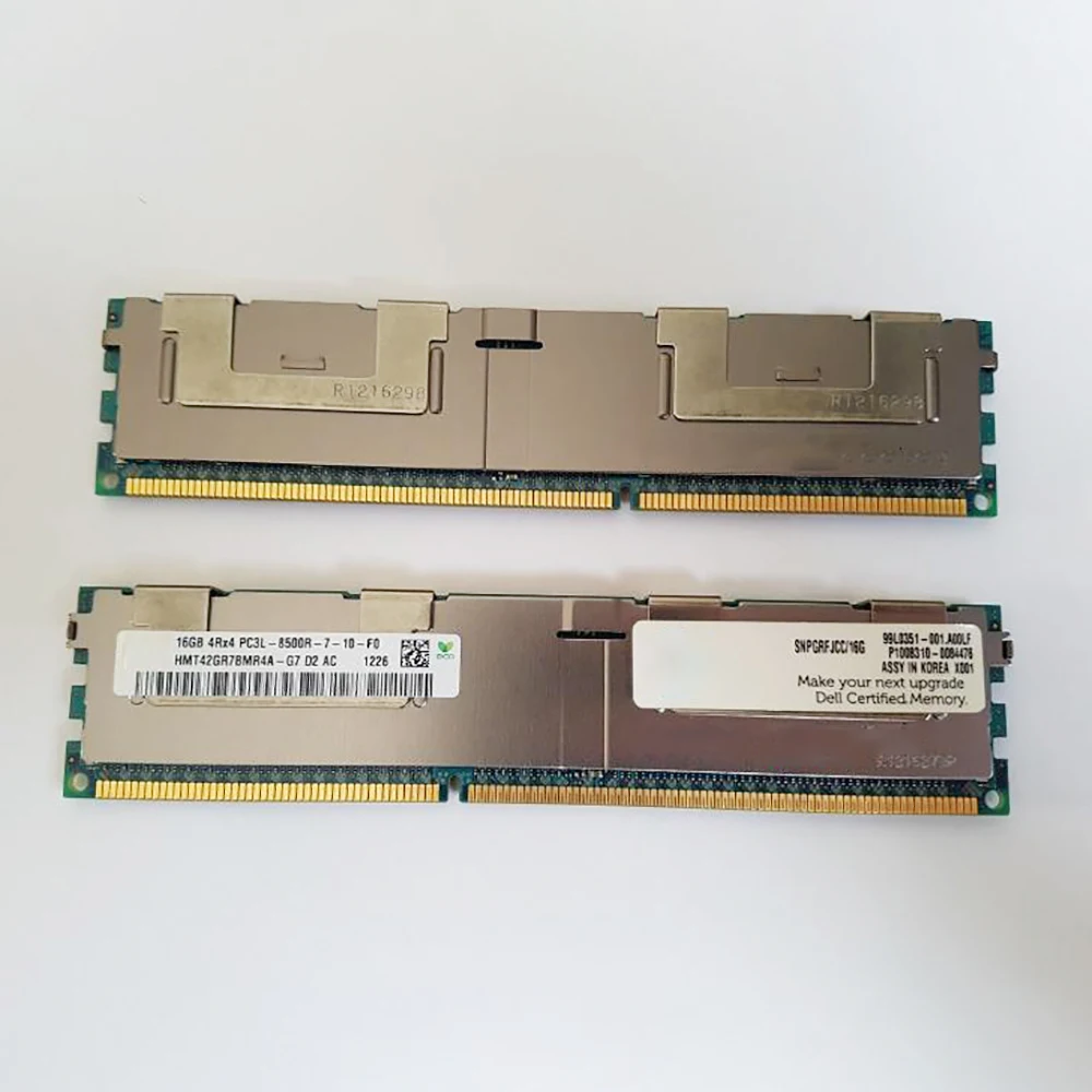 1 Uds 16G 4R × 4 PC3L-8500R DDR3 1066 ECC REG para memoria de servidor SKhynix HMT42GR7BMR4A-G7