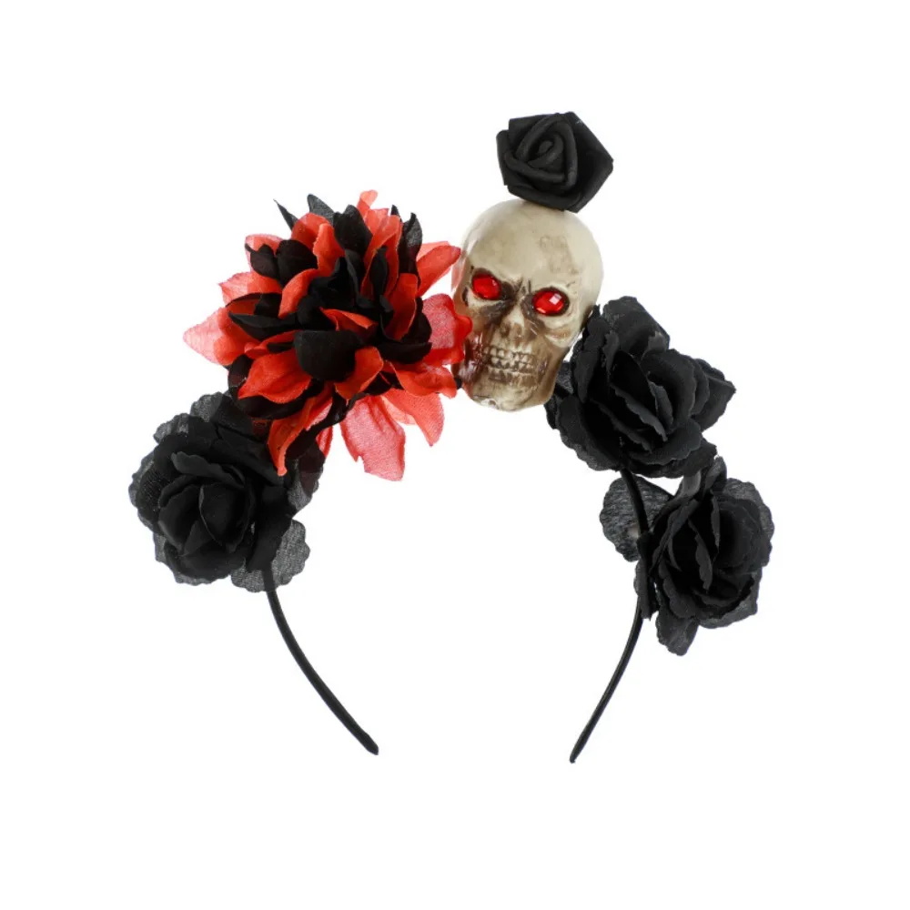 Gothic Skull Head Choker Headdress Headband Bloodstained Veil Hair Accessories Haunted House Halloween Skull Headband Halloween