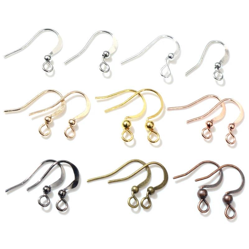 100pcs/lot 19x18mm DIY Earring Findings Earrings Clasps Hooks Fittings DIY Jewelry Making Accessories Brass Hook Earwire Jewelry