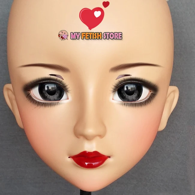 (Jun-05) femme douce fille résine demi-tête Kigurumi BJD yeux Crossdress Cosplay japonais Anime rôle Lolita masque avec yeux et perruque