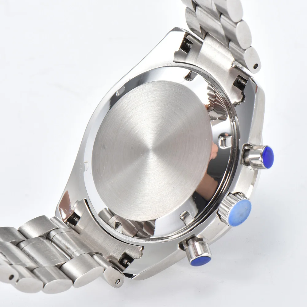 PARNSRPE Luxury Sports Men's Quartz Watches VK63 Stainless Steel Sapphire Waterproof Chronograph watches for men