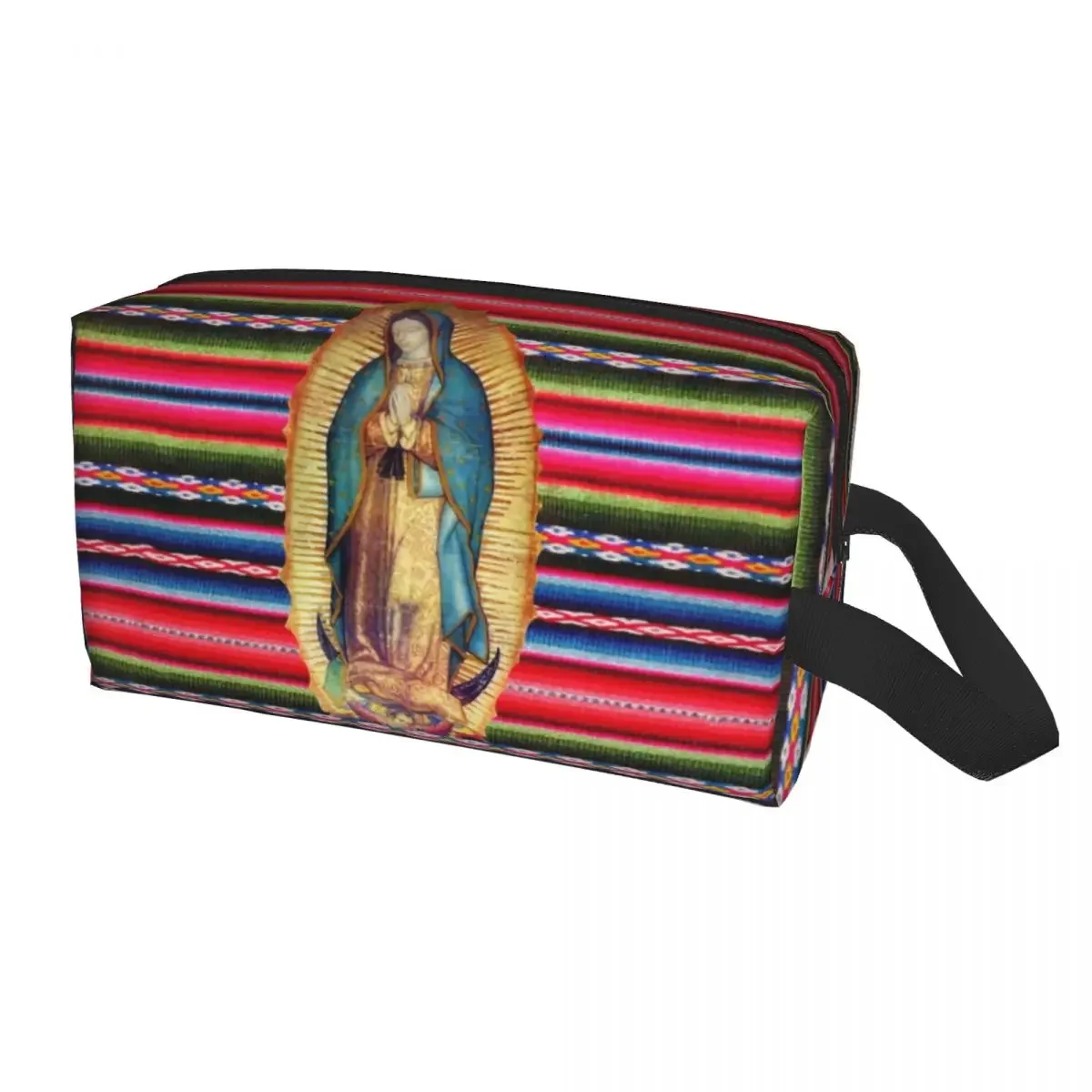 Our Lady Of Guadalupe Virgen Maria Zarape Travel Toiletry Bag Women Virgin Mary Catholic Cosmetic Makeup Bag Storage Dopp Kit