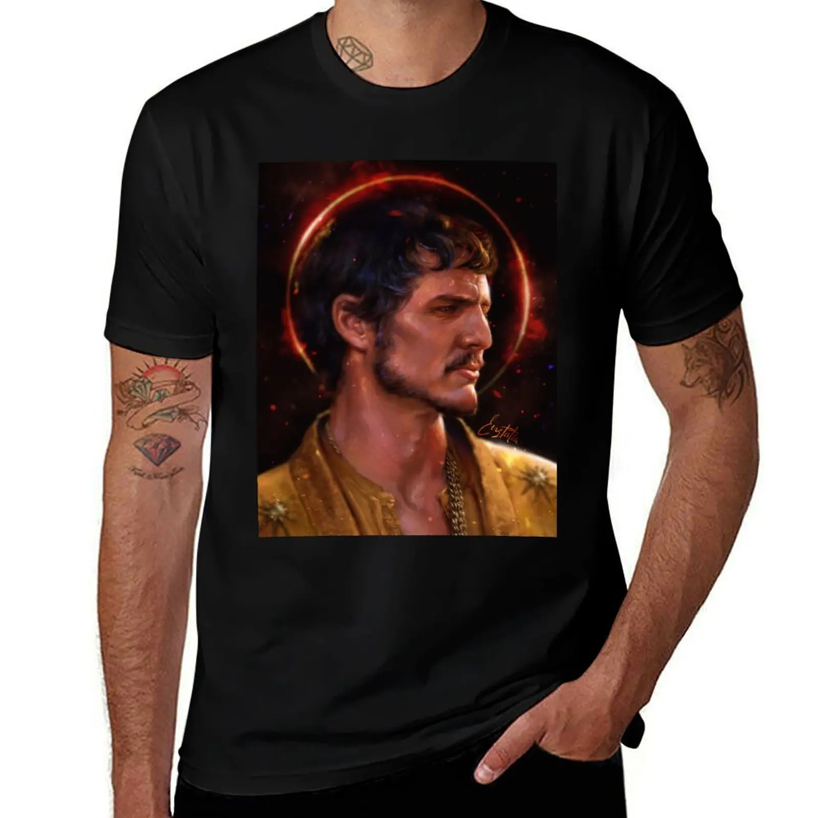 Golden flames T-Shirt Art Pattern Printed Casual Top