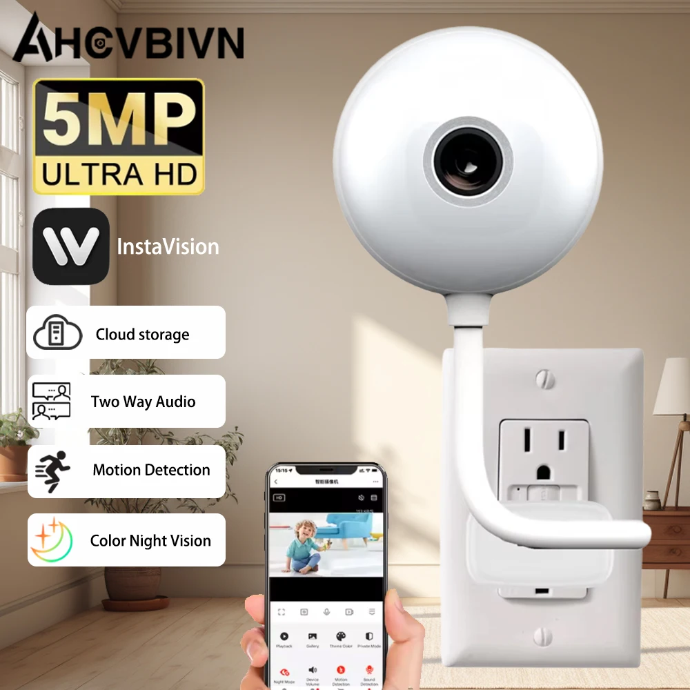2k-5mp-﻿-usbライト電球型ミニwifiカメラ-室内セキュリティカメラ-ベビーモニター-自動追跡-ワイヤレスip監視カメラ