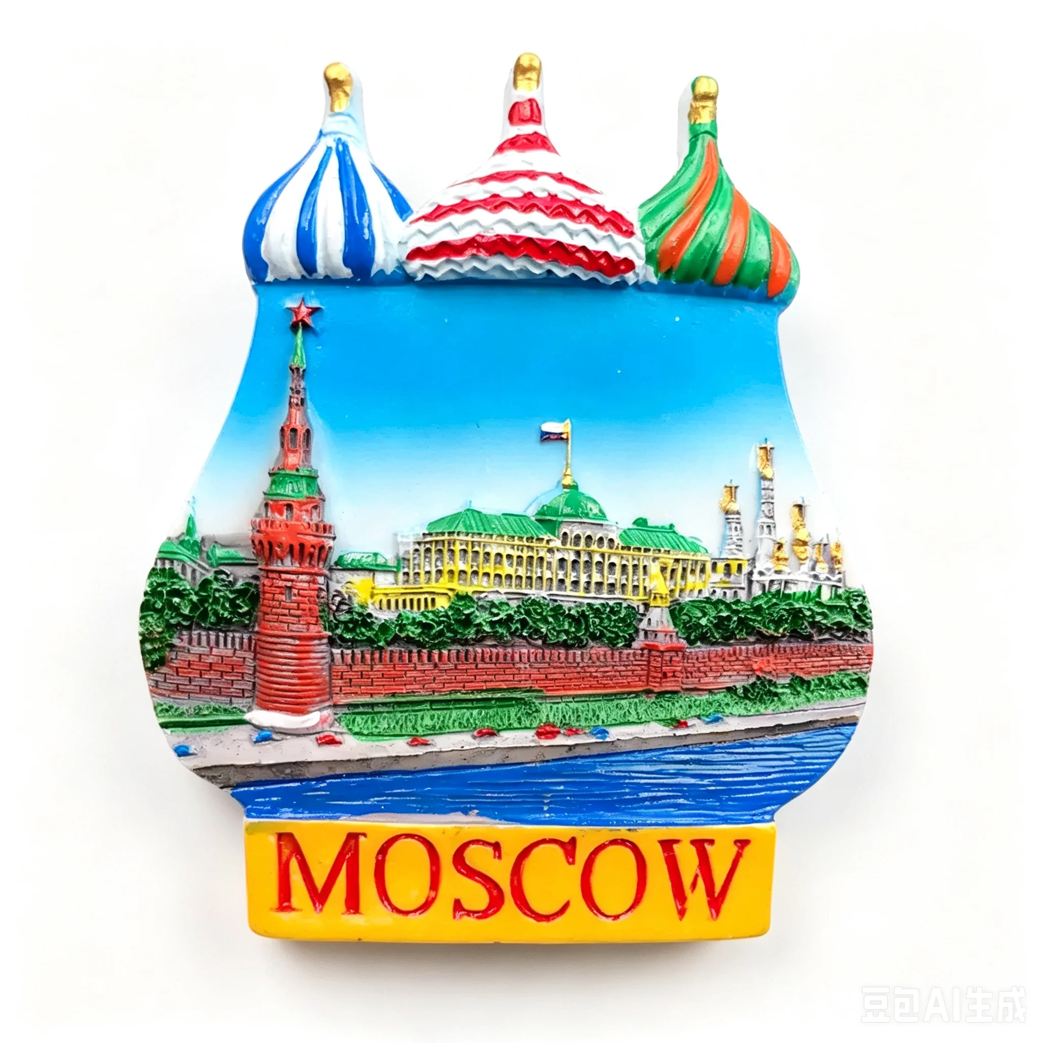 Moscow Russia Resin Fridge Magnet 3D Embossed Kremlin Saint Basil Cathedral Travel Souvenir Refrigerator Decor Tourist Gift