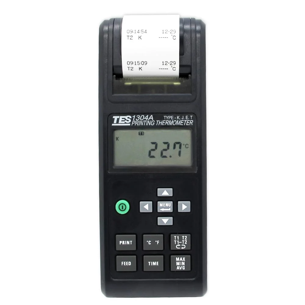 New TES-1304A K/J/E/T Type Printing Thermometer Thermocouple Temperature Meter