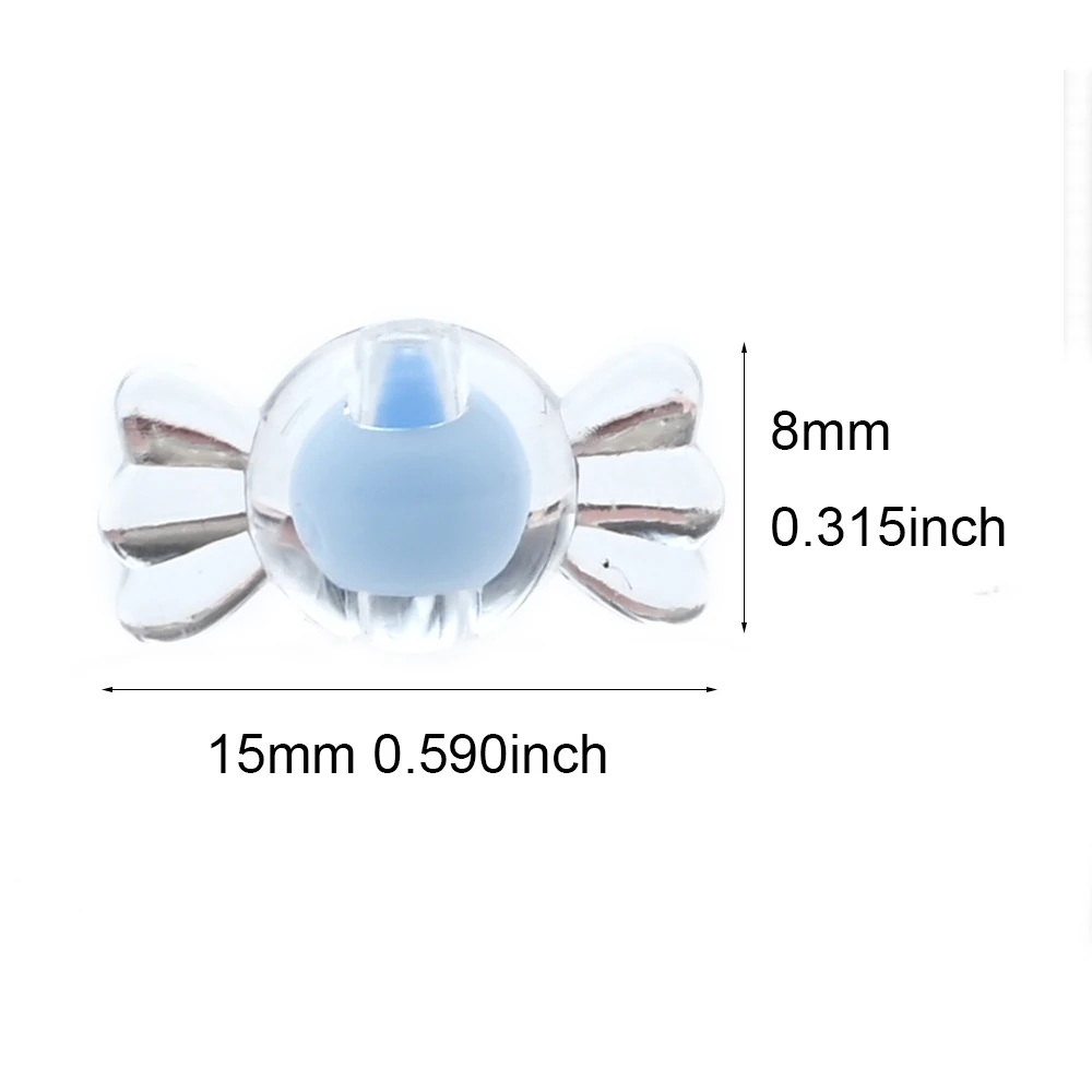 15x8mm Clear Candy shaped Acrylic Beads Cute Loose Spacer Beads For Jewelry Making DIY  Kids Bracelet Necklace Craft Accessories view 2