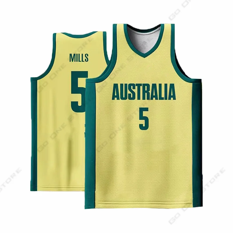 

2025 Australian Basketball Fan Jerseys Sports Training Jerseys Men's and Women's Quick-drying Vests Comfortably Absorb Sweat