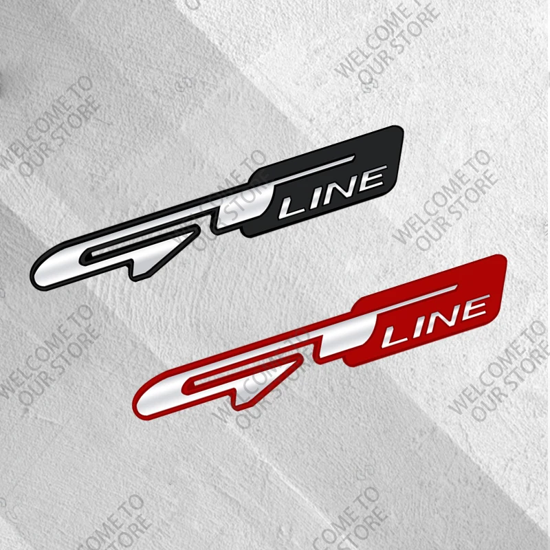 3D Metal GT Line Car Logo Front Grill Emblem Decor Rear Trunk Sticker For Sportage Stinger Sorento Kona Ceed Picanto K5 K9 K3 K7