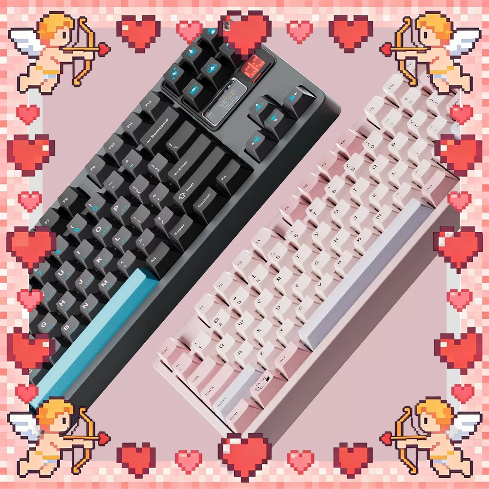 TickType QK65MK3 Gaming Keyboard Gasket Structure Multifunctional Interactive Color Screen Wireless Keyboard Adapting Bluetooth