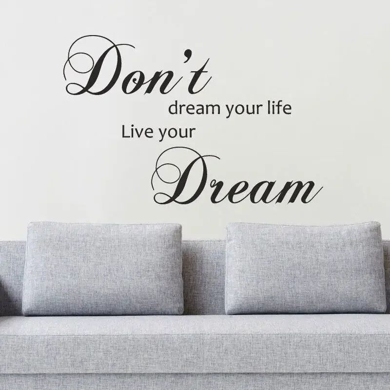 Don\'t Dream Your Life, Live Your Dream Wall Sticker Quote Inspirational Decal Vinyl Words Adhesive Home Decor Living Room 3Q10