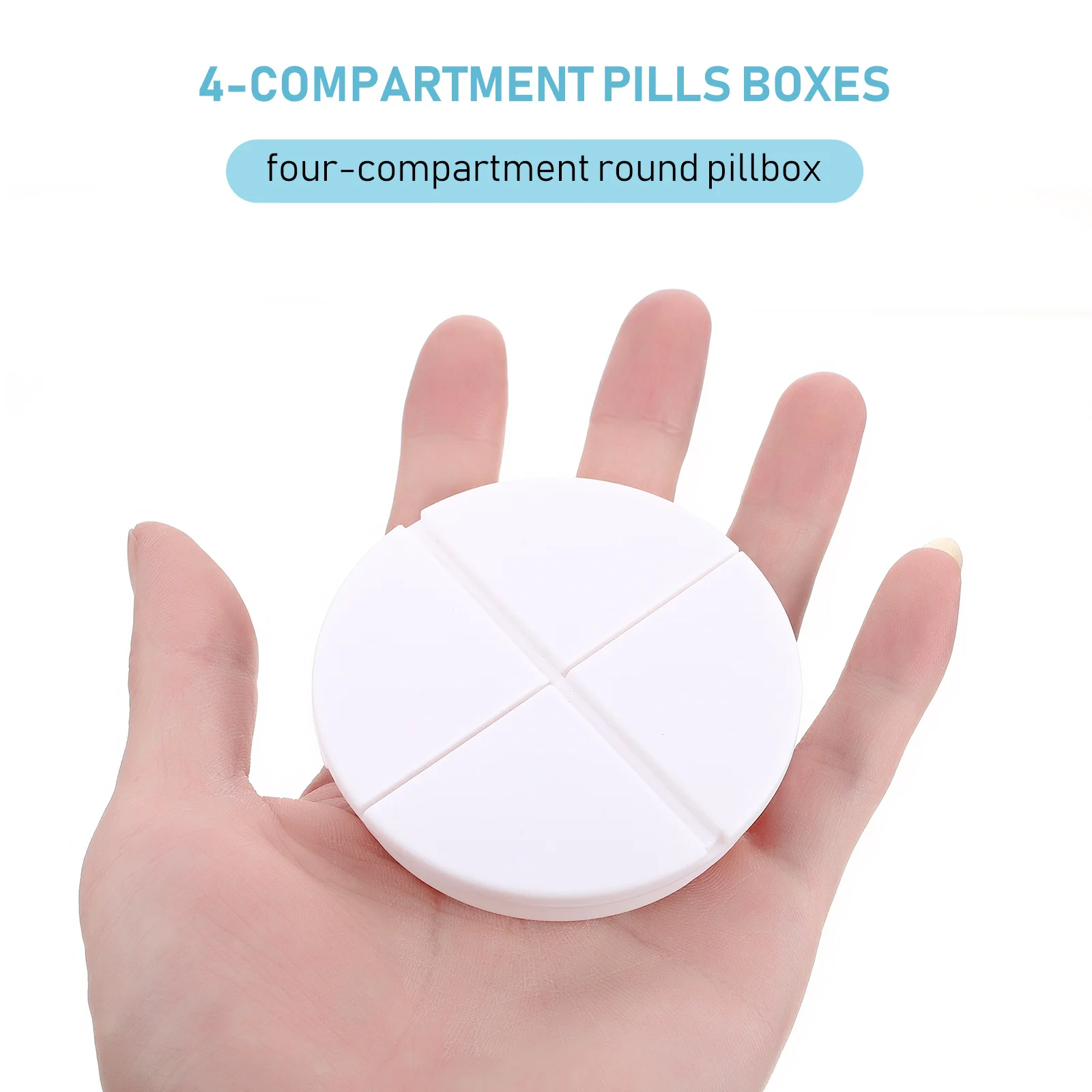 

2Pcs Sealed Medicine Holders Lightweight Cases for Home and Business Trips Plastic Medicine Holders 4-Compartment