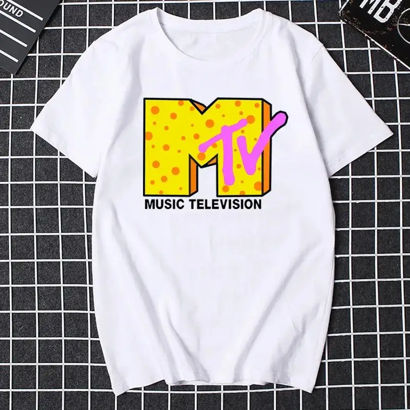 Mtv Music Television Graphic Tshirt Women Funny Men Clothing Fashion Hip Hop Tv T Shirt Plus Size 100%Cotton Unisex Tshirt