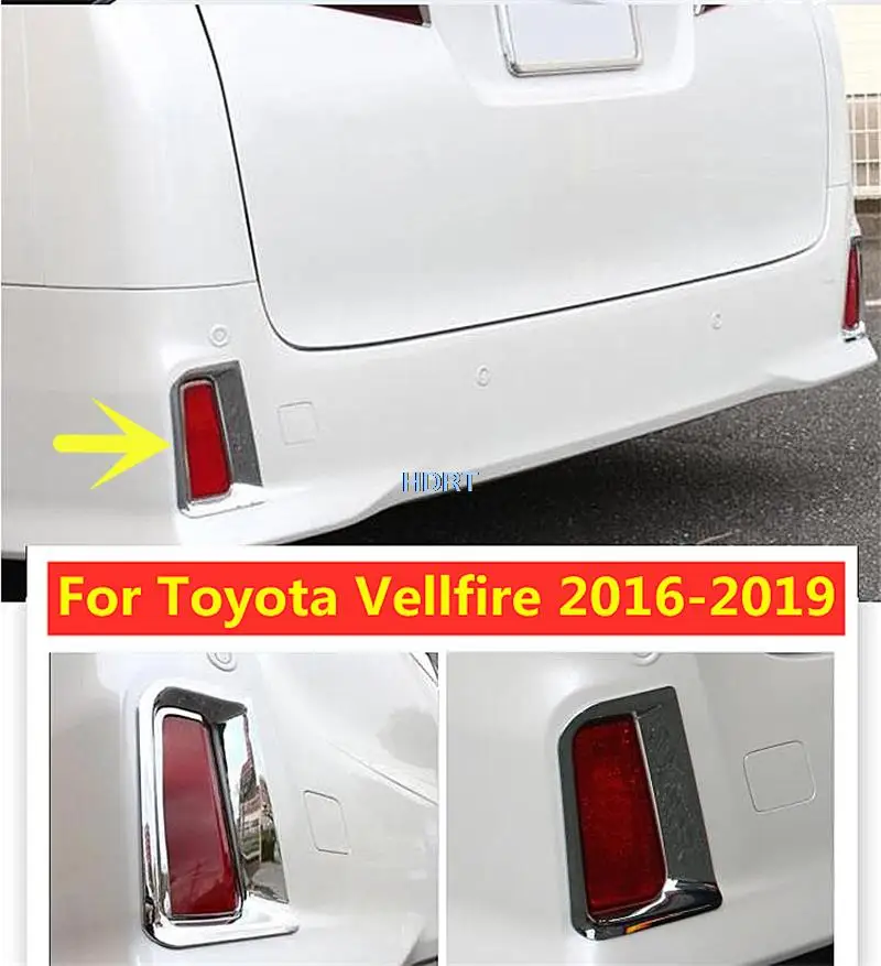 

Для Toyota Alphard Vellfire 2016 2017 2018 2019 автомобильный стиль задние противотуманные фары бампер отражатель Противотуманные фары Крышка отделка рамка аксессуары