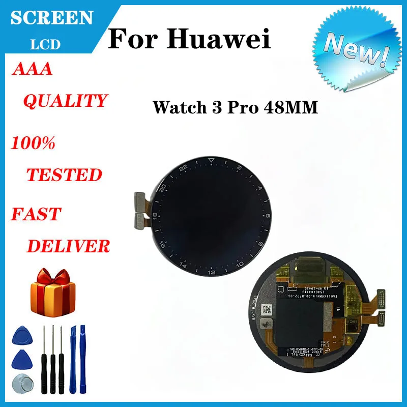 Original For Huawei Watch 3 Pro 48MM GLL-AL01 LCD Display Touch Screen Digitizer Assembly For Watch3 Pro 3Pro Screen With Frame