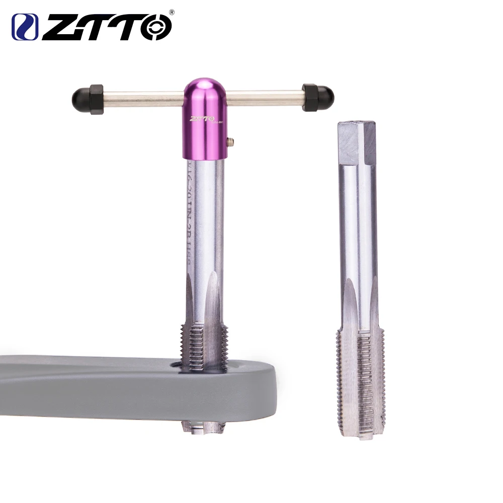 ZTTO Bicycle Crank Tapping Threading Tool Crank Pedal Thread Tapping Device Crankset 9/16 Inch Driver Screw Hole Tool Steel