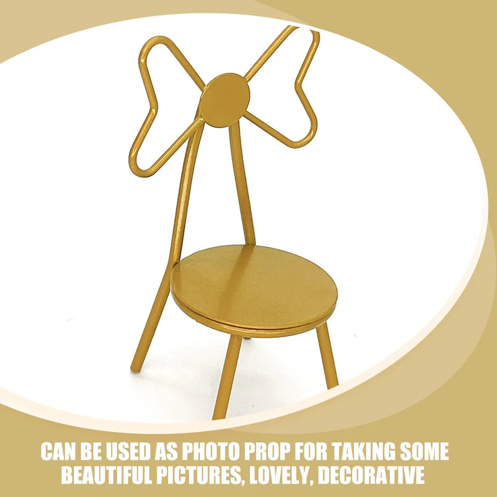 

2 шт. миниатюрных стульев, металлическая мебель для миниатюрного дома, декоративные винтажные стулья для микроландшафтной фотографии, реквизит