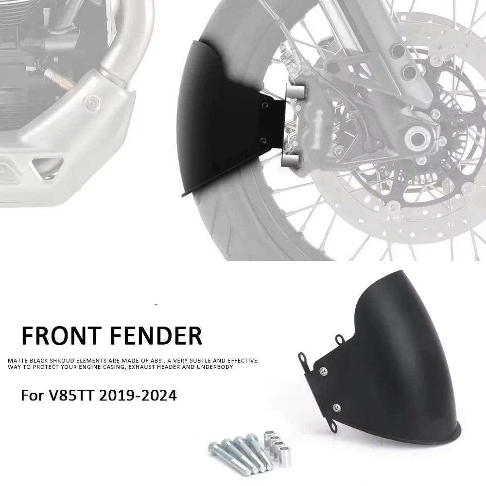 

Motorcycle Accessories For Moto Guzzi V85TT V85 TT 2019-2024 New Front Tire Wheel Fender Black Mudguard 2023 2022