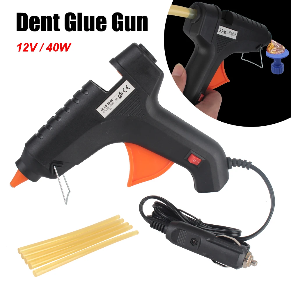 Cigarette Light Plug Car Dent Repair Tools Glue Gun 5PCS 11mm Glue Sticks 12V 40W Quick Paintless Repairing Auto Accessories