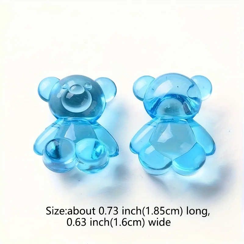 30 قطعة مزيج عشوائي شفاف ملون الدب الخرز لصنع المجوهرات عقد دي اي واي سوار مفتاح أقراط على شكل سلسلة اكسسوارات