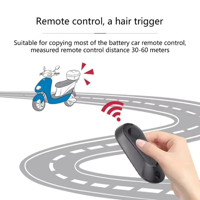 Abridor de porta de garagem, 433mhz, 3 botões, duplicador, cópia, controle remoto, clone, código de clonagem para bicicleta elétrica