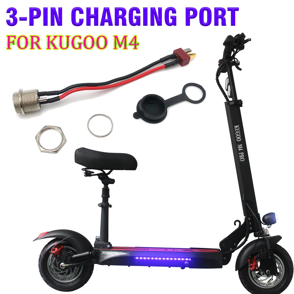 For KUGOO M4 for GX16 3-Pin Charging Harnes Electric Scooter Charging Interface Power Cable Charging Socket Connector Port Plug