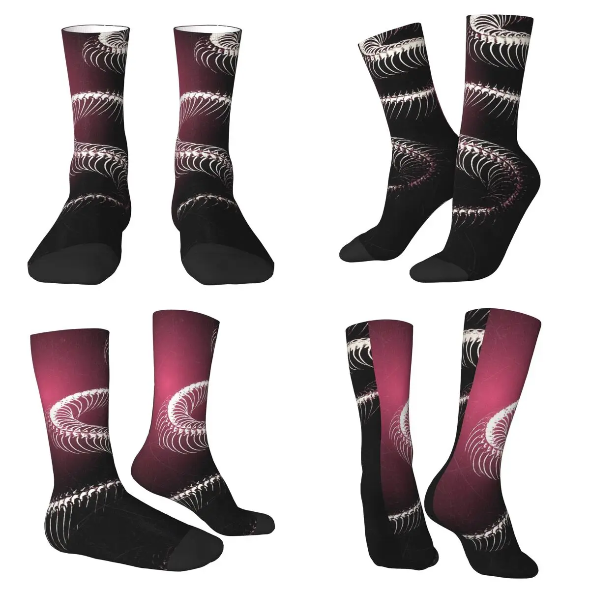 Mysterious And Terrifying Snake Skeleton Socks Harajuku Sweat Absorbing Stockings All Season Long Socks for Valentine's Day Gift