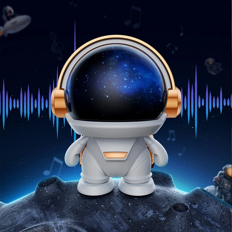 

New wireless robot subwoofer Bluetooth speaker outdoor gift TWS couplet cute desktop space Bluetooth astronaut astronaut speaker
